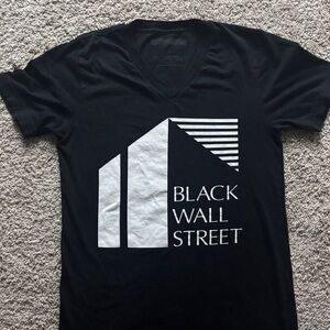Black Wall Street Women's Black V-Neck Tee